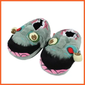 Plush Ravenous Zombie Warm Slippers |  Funny Home Cartoon Winter Slippers