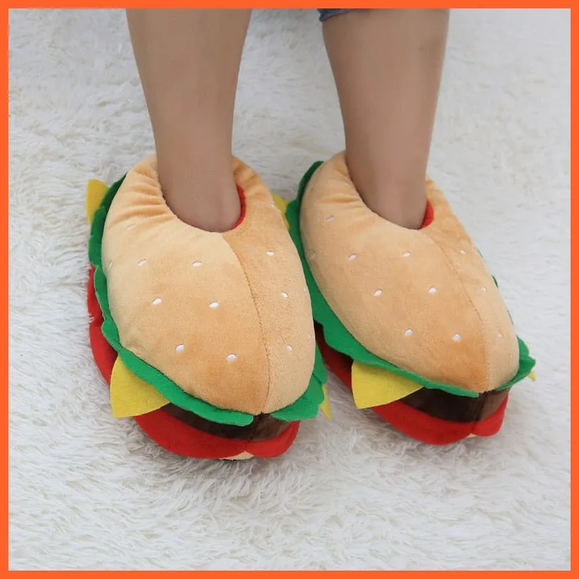 Plush Ravenous Zombie Warm Slippers |  Funny Home Cartoon Winter Slippers