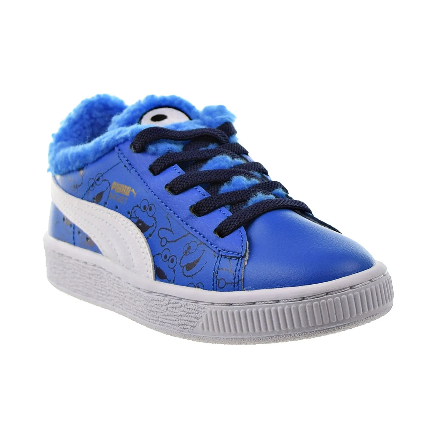 Puma Sesame Street x Basket 'Cookie Monster' Little Kids' Shoes Electric Blue