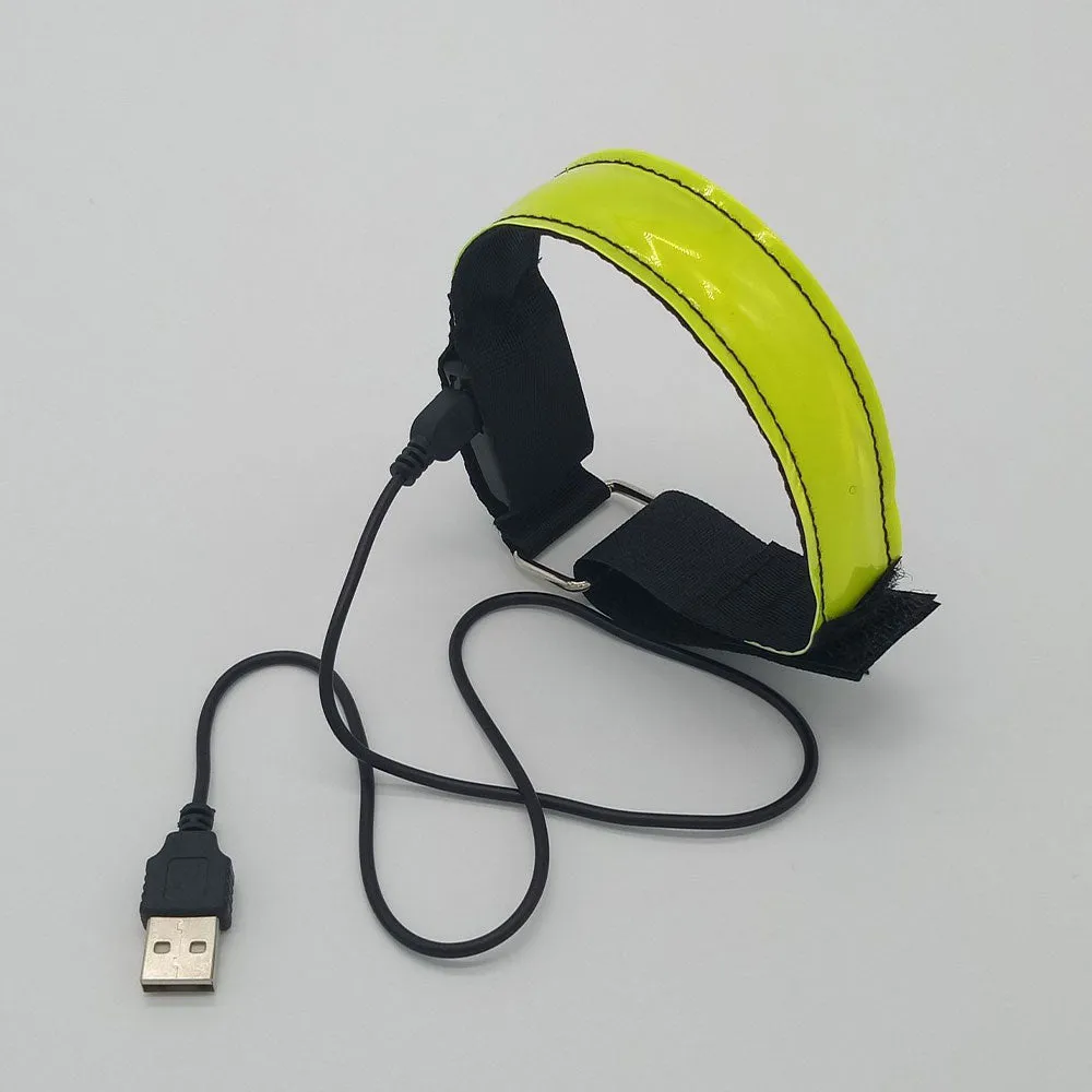 Rechargeable USB light-up armband for children / adults for sports / running / cycling (28-32cm) - Neon Yellow
