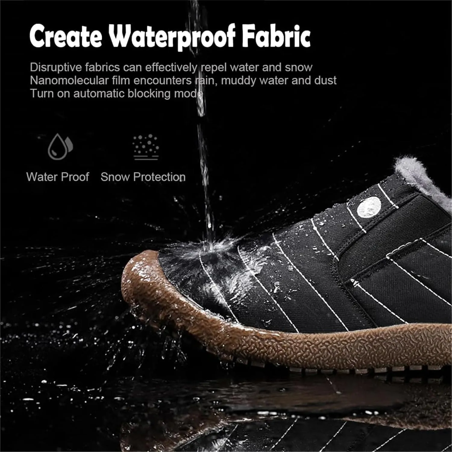 Shoes Men Waterproof, Womens Shoes Snow Ankle Boots, Boots Warm Plush Lined Anti-Slip