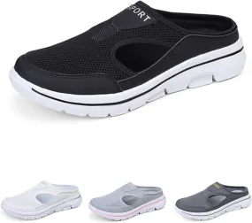 SOLPNOW Unisex Slip On Orthopedic Diabetic Mules,Breathable Arch Support Wedge Platform Slippers,Yoga Sports Hiking Casual Loafer Sandals