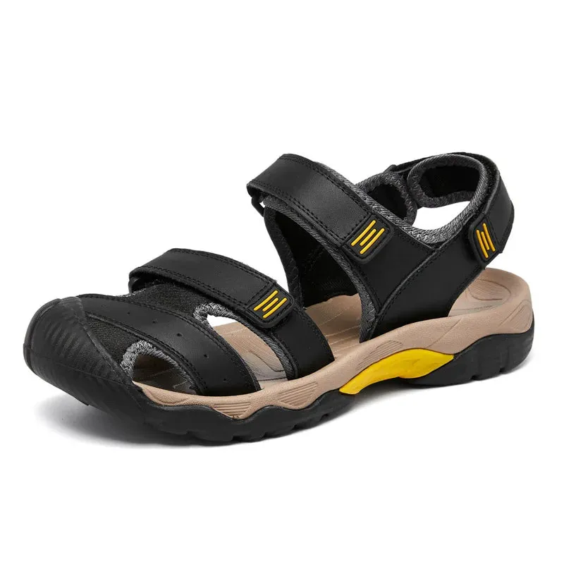 Summer Genuine Leather Classic Breathable Slip-On Sandals
