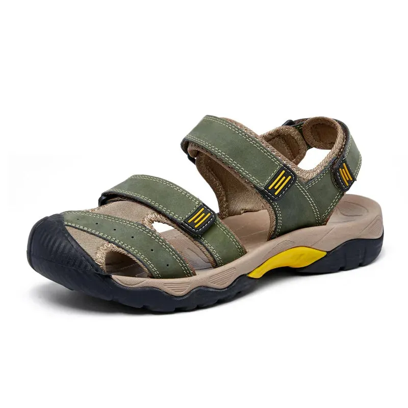 Summer Genuine Leather Classic Breathable Slip-On Sandals