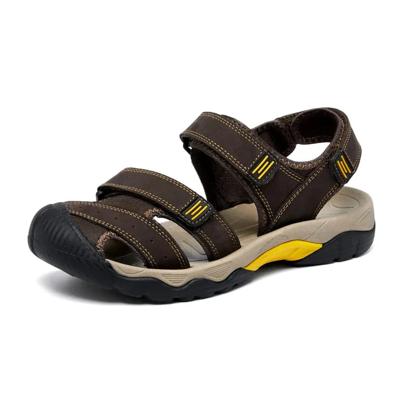 Summer Genuine Leather Classic Breathable Slip-On Sandals