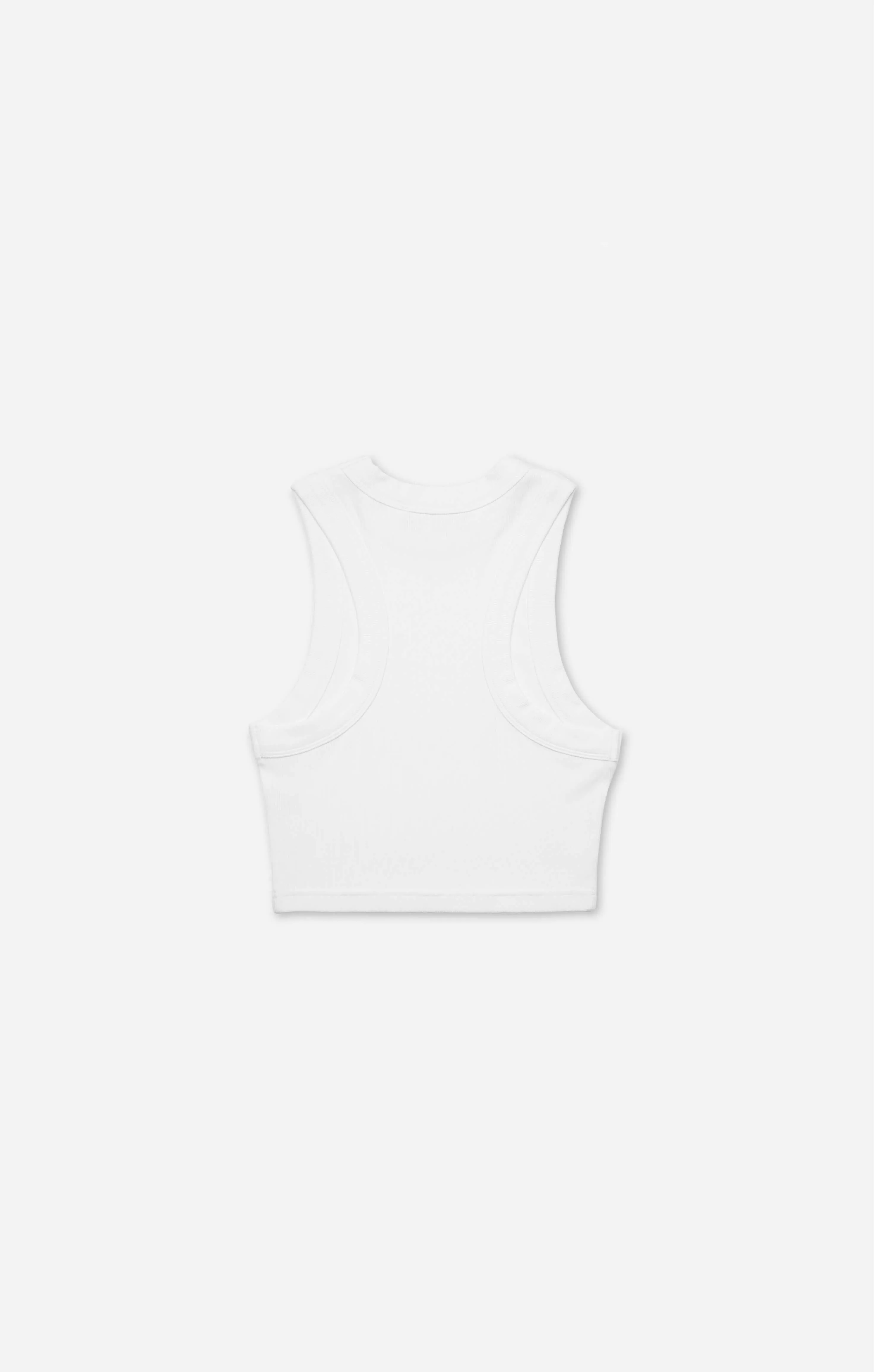 THE LUXE RIB HIGH NECK CROP - WHITE
