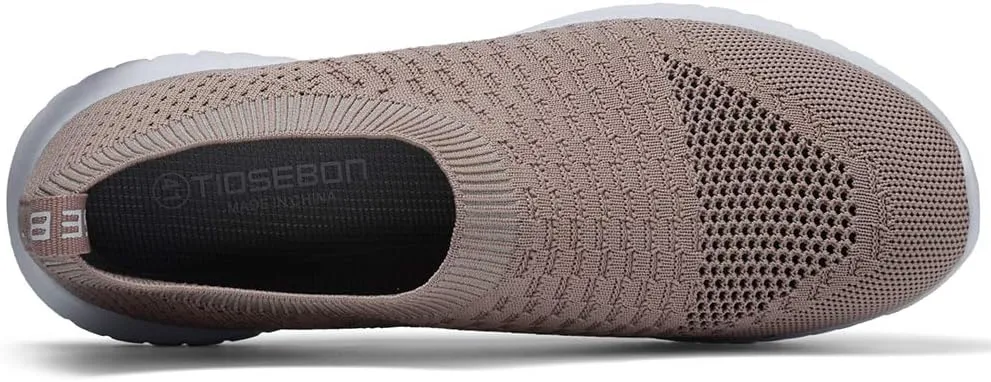TIOSEBON Women's Athletic Walking Shoes Slip On Casual Mesh-Comfortable Tennis Workout Sneakers
