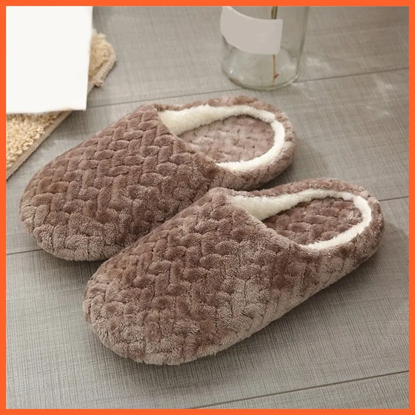 Unisex Winter Warm Soft Plush Indoor Slippers