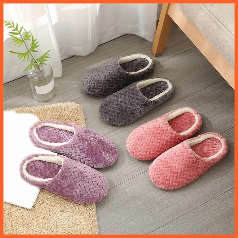 Unisex Winter Warm Soft Plush Indoor Slippers