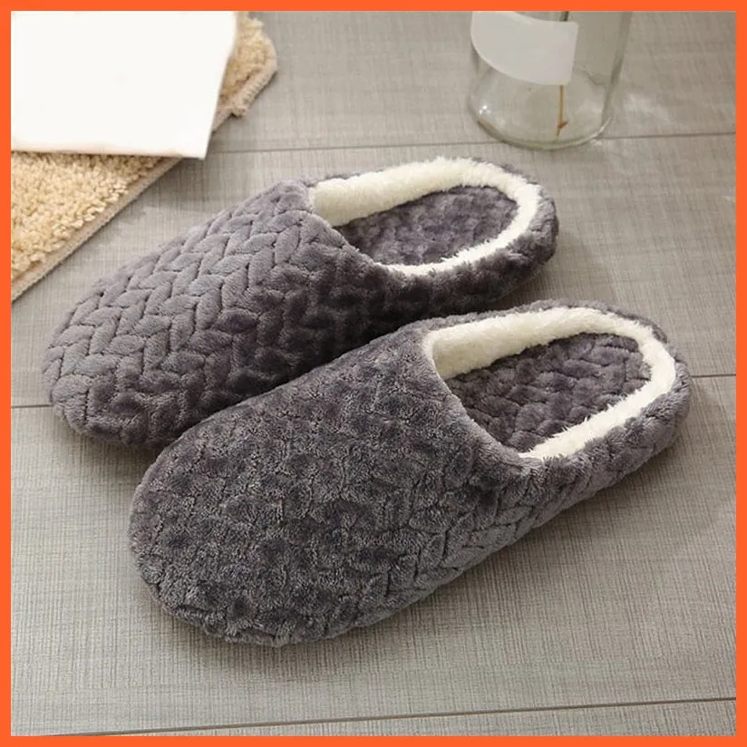 Unisex Winter Warm Soft Plush Indoor Slippers