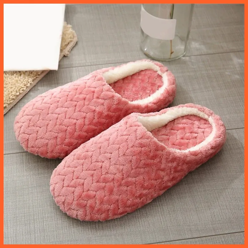 Unisex Winter Warm Soft Plush Indoor Slippers