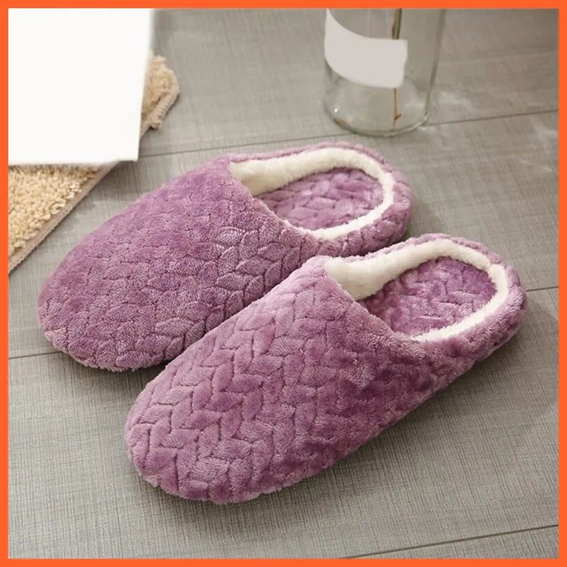 Unisex Winter Warm Soft Plush Indoor Slippers