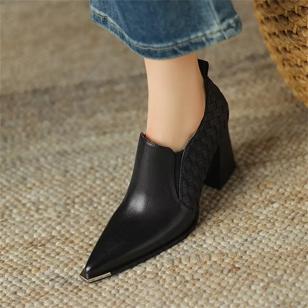 Veltique Luxe Croctex Slide Heels
