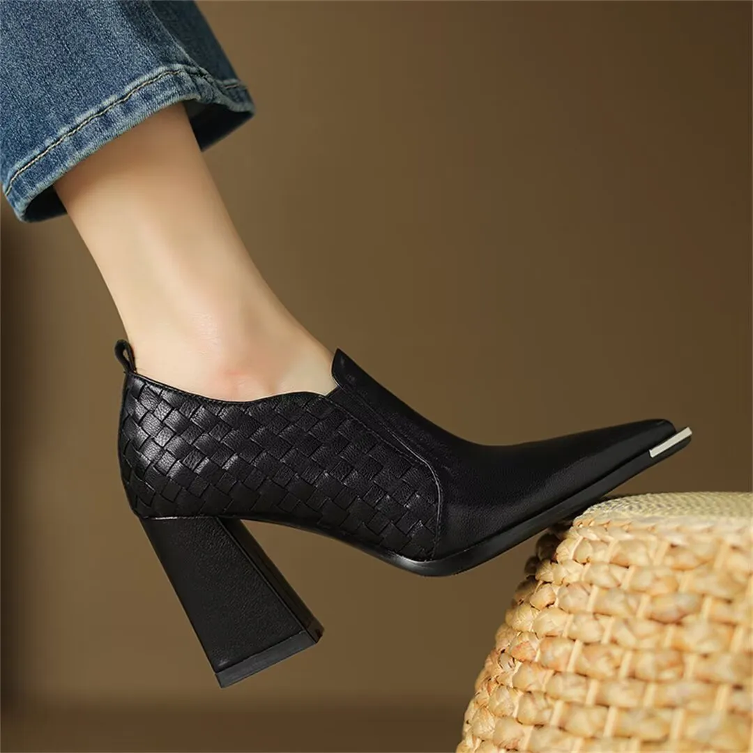 Veltique Luxe Croctex Slide Heels