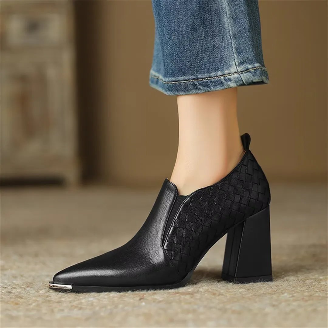 Veltique Luxe Croctex Slide Heels